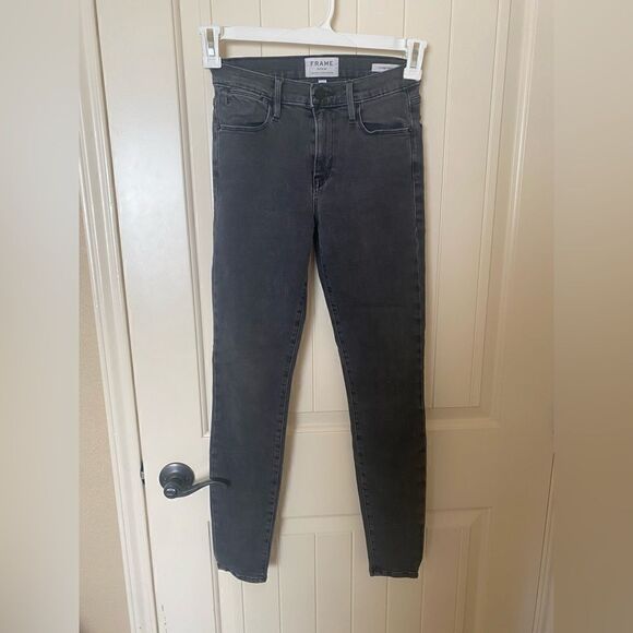 FRAME Denim Le High Skinny Rolling River Gray Jeans - Size 24 - LHSK516